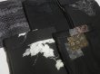 Photo7: NHGB03z14  Japanese Kimono Silk BLACK HAORI 25pcs FREE SHIPPING (7)