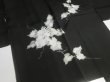 Photo9: NHGB03z14  Japanese Kimono Silk BLACK HAORI 25pcs FREE SHIPPING (9)