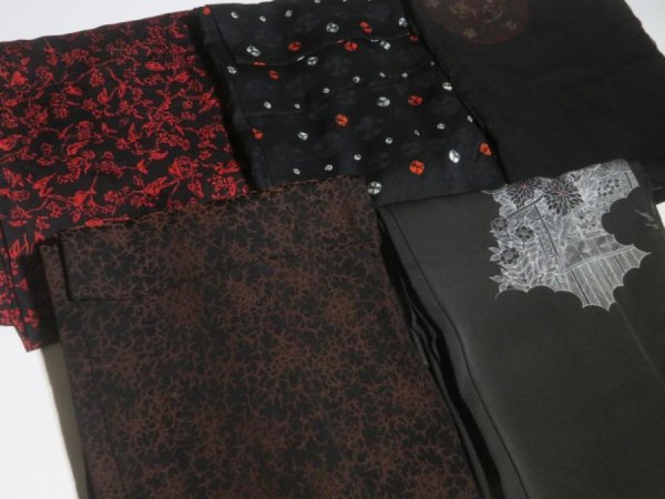 Photo6: NHGB04z14  Japanese Kimono Silk BLACK HAORI 25pcs FREE SHIPPING (6)