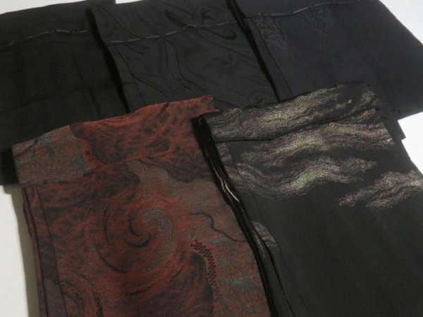 Photo2: NHGB05z14  Japanese Kimono Silk BLACK HAORI 25pcs FREE SHIPPING (2)