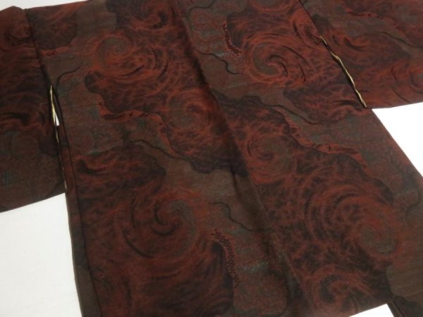 Photo3: NHGB05z14  Japanese Kimono Silk BLACK HAORI 25pcs FREE SHIPPING (3)