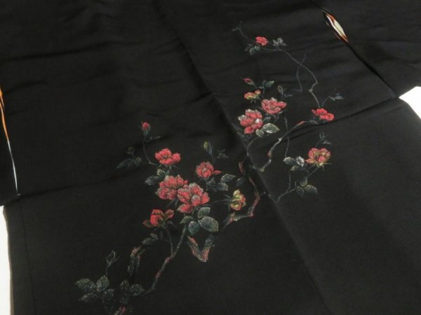 Photo6: NHGB05z14  Japanese Kimono Silk BLACK HAORI 25pcs FREE SHIPPING (6)