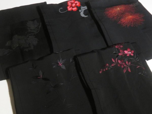 Photo7: NHGB05z14  Japanese Kimono Silk BLACK HAORI 25pcs FREE SHIPPING (7)