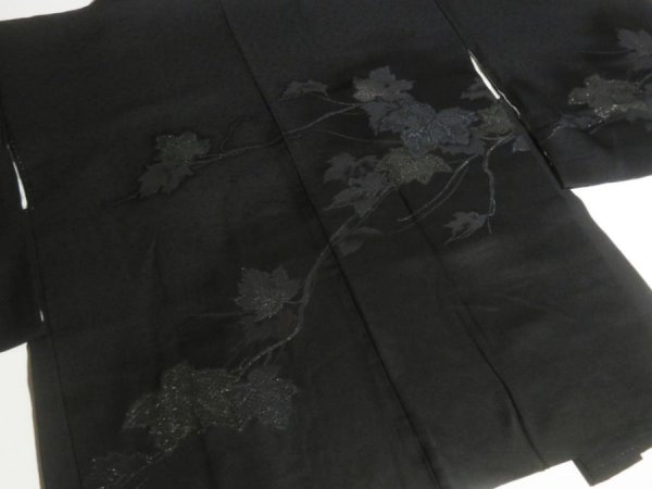 Photo8: NHGB05z14  Japanese Kimono Silk BLACK HAORI 25pcs FREE SHIPPING (8)