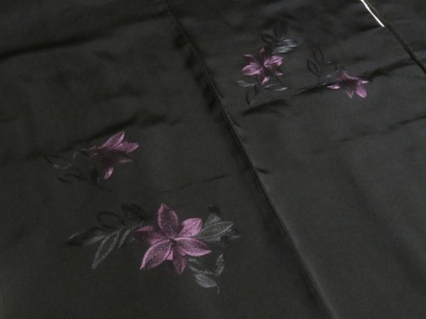 Photo10: NHGB05z14  Japanese Kimono Silk BLACK HAORI 25pcs FREE SHIPPING (10)