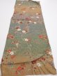 Photo5: 2C01z60  Japanese Kimono Silk  FABRIC Branch Dark green 40.9x14.8 (5)