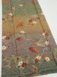 Photo2: 2C03z100  Japanese Kimono Silk  FABRIC Branch Dark green 67.3x14.8 (2)