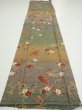 Photo5: 2C04z100  Japanese Kimono Silk  FABRIC Branch Dark green 67.3x14.8 (5)