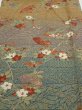 Photo1: 2C05z90  Japanese Kimono Silk  FABRIC Branch Dark green 66.5x15.0 (1)