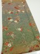 Photo2: 2C05z90  Japanese Kimono Silk  FABRIC Branch Dark green 66.5x15.0 (2)