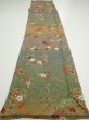 Photo5: 2C05z90  Japanese Kimono Silk  FABRIC Branch Dark green 66.5x15.0 (5)