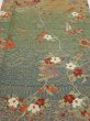 Photo1: 2C06z90  Japanese Kimono Silk  FABRIC Branch Dark green 66.1x15.0 (1)