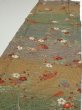 Photo3: 2C06z90  Japanese Kimono Silk  FABRIC Branch Dark green 66.1x15.0 (3)