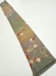 Photo5: 2C08z40  Japanese Kimono Silk  FABRIC Branch Dark green 61.0x7.3 (5)