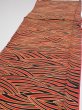 Photo3: 2C01z90  Japanese Kimono Silk  FABRIC Wave Orange-Red 62.6x14.6 (3)
