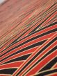 Photo4: 2C01z90  Japanese Kimono Silk  FABRIC Wave Orange-Red 62.6x14.6 (4)
