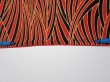 Photo7: 2C01z90  Japanese Kimono Silk  FABRIC Wave Orange-Red 62.6x14.6 (7)