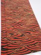 Photo2: 2C02z70  Japanese Kimono Silk  FABRIC Wave Orange-Red 48.4x14.4 (2)