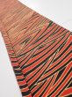 Photo1: 2C04z40  Japanese Kimono Silk  FABRIC Wave Orange-Red 58.3x7.5 (1)