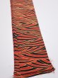 Photo2: 2C04z40  Japanese Kimono Silk  FABRIC Wave Orange-Red 58.3x7.5 (2)