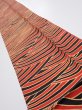 Photo1: 2C05z50  Japanese Kimono Silk  FABRIC Wave Orange-Red 67.7x6.7 (1)