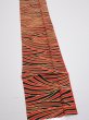 Photo2: 2C05z50  Japanese Kimono Silk  FABRIC Wave Orange-Red 67.7x6.7 (2)
