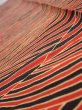 Photo5: 2C05z50  Japanese Kimono Silk  FABRIC Wave Orange-Red 67.7x6.7 (5)