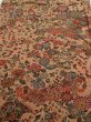 Photo1: 2C01z60  Japanese Kimono Silk  FABRIC Flowers Pink-Brown 40.9x14.8 (1)