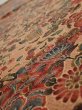 Photo4: 2C02z60  Japanese Kimono Silk  FABRIC Flowers Pink-Brown 40.6x14.8 (4)