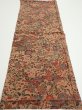 Photo5: 2C02z60  Japanese Kimono Silk  FABRIC Flowers Pink-Brown 40.6x14.8 (5)