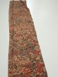 Photo3: 2C07z40  Japanese Kimono Silk  FABRIC Flowers Pink-Brown 61.0x7.3 (3)