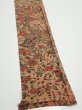 Photo1: 2C08z40  Japanese Kimono Silk  FABRIC Flowers Pink-Brown 60.6x7.3 (1)