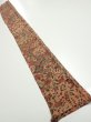 Photo5: 2C08z40  Japanese Kimono Silk  FABRIC Flowers Pink-Brown 60.6x7.3 (5)