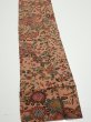 Photo2: 2C09z60  Japanese Kimono Silk  FABRIC Flowers Pink-Brown 84.6x7.1 (2)