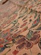 Photo4: 2C09z60  Japanese Kimono Silk  FABRIC Flowers Pink-Brown 84.6x7.1 (4)