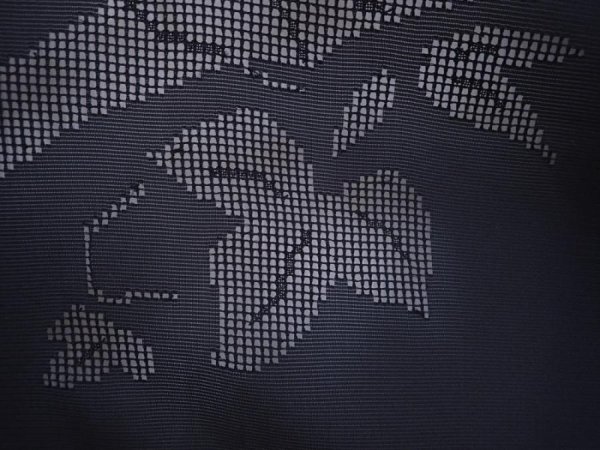 Photo4: 5910T01z300 Vintage Japanese Kimono Silk See through HAORI Bamboo Black (4)