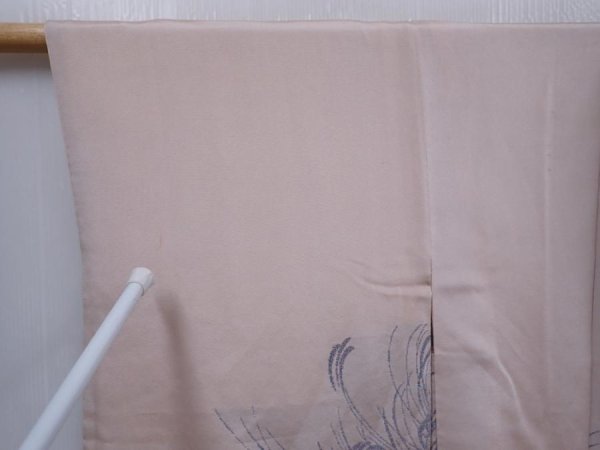 Photo6: 5910T02z550 Vintage Japanese Kimono Silk HAORI Chrysanthemum Ash pink (6)