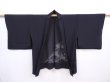 Photo5: 5910T03z310 Vintage Japanese Kimono Silk See through HAORI Black (5)