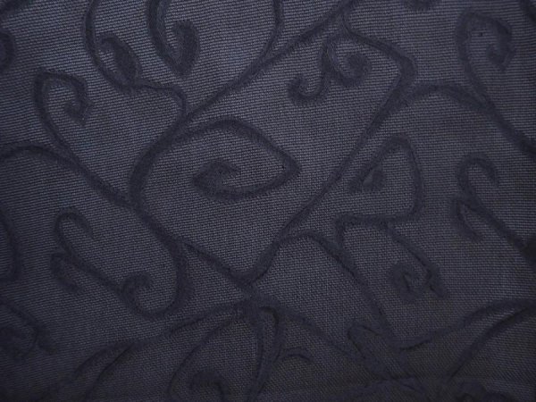 Photo4: 5910T05z250 Vintage Japanese Kimono Silk See through HAORI  Black (4)