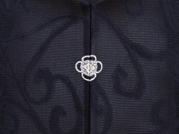 Photo5: 5910T05z250 Vintage Japanese Kimono Silk See through HAORI  Black (5)