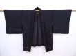 Photo6: 5910T05z250 Vintage Japanese Kimono Silk See through HAORI  Black (6)