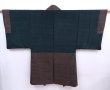 Photo2: 5910T06z410 Vintage Japanese Kimono Silk Men's HAORI  Brown-Gray (2)
