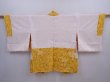 Photo6: 5910T08z520 Vintage Japanese Kimono Silk SHIBORI HAORI Dark yellow (6)