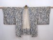 Photo6: 5910T09z520 Vintage Japanese Kimono Silk HAORI  Blue-Gray (6)