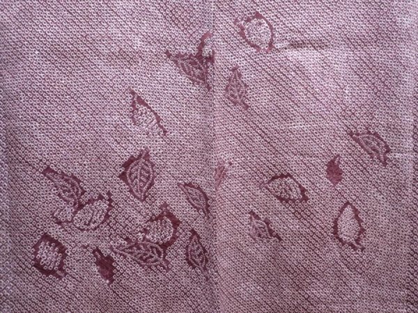 Photo3: 5910T10z460 Vintage Japanese Kimono Silk SHIBORI HAORI Dark purple-gray (3)