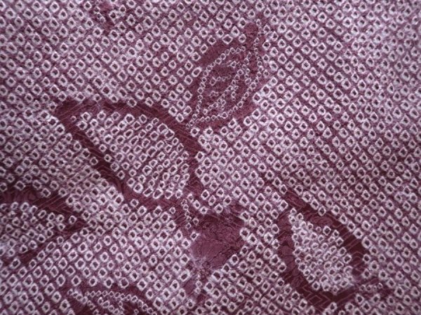 Photo4: 5910T10z460 Vintage Japanese Kimono Silk SHIBORI HAORI Dark purple-gray (4)