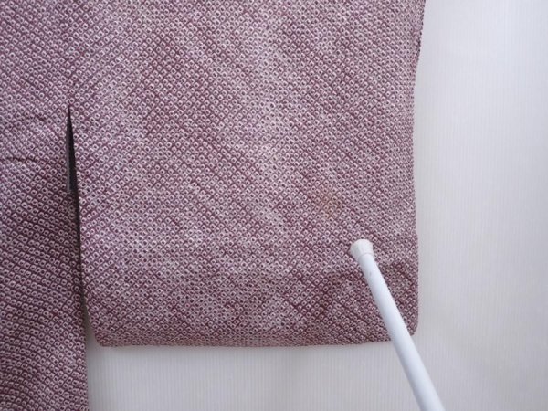 Photo6: 5910T10z460 Vintage Japanese Kimono Silk SHIBORI HAORI Dark purple-gray (6)