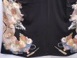 Photo5: 5910T11z640 Antique Japanese Kimono Silk TOMESODE Chrysanthemum Black (5)