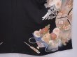 Photo7: 5910T11z640 Antique Japanese Kimono Silk TOMESODE Chrysanthemum Black (7)