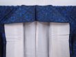Photo7: 5910T12z610 Vintage Japanese Kimono Silk TSUMUGI Flower Dark blue (7)